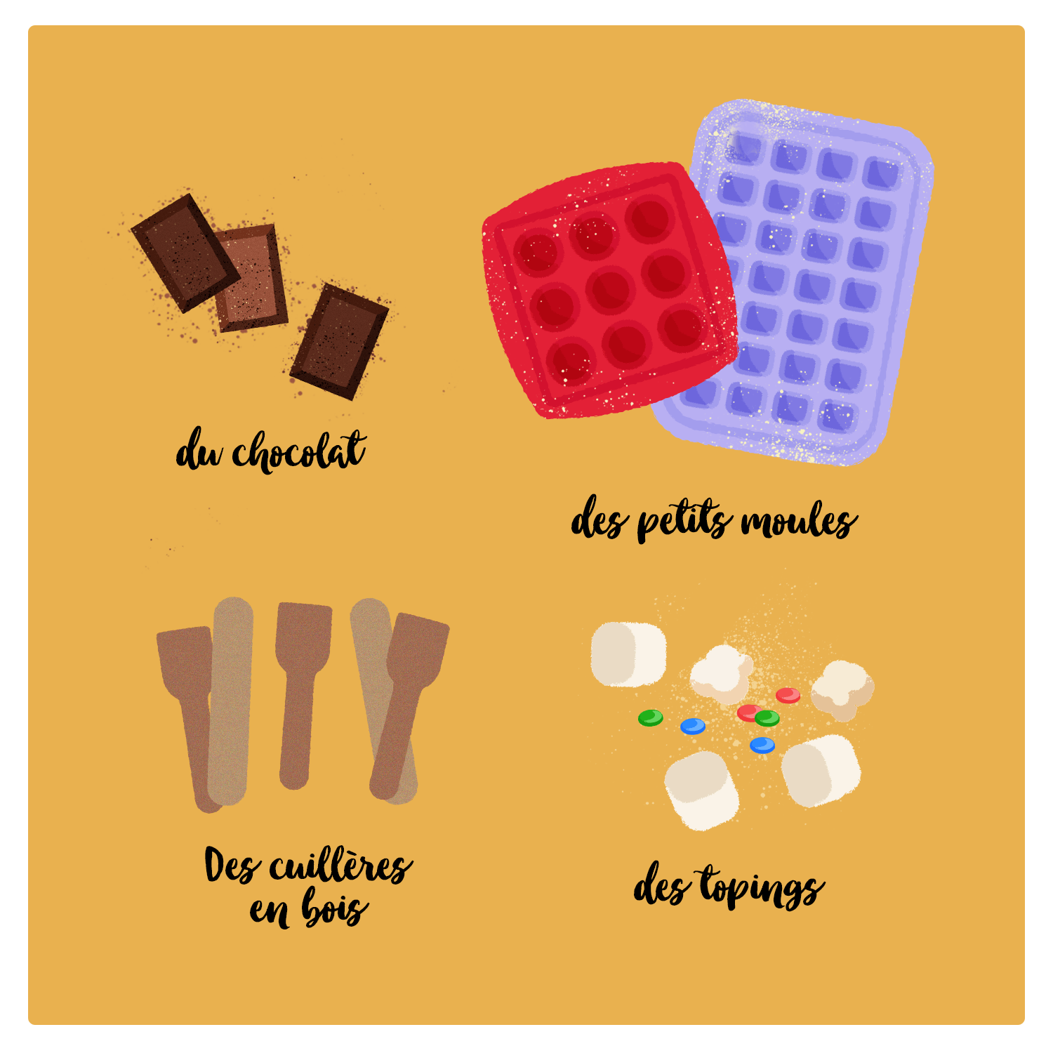 Sucettes pour chocolat chaud