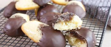 Madeleines coeur crème de marron et chocolat