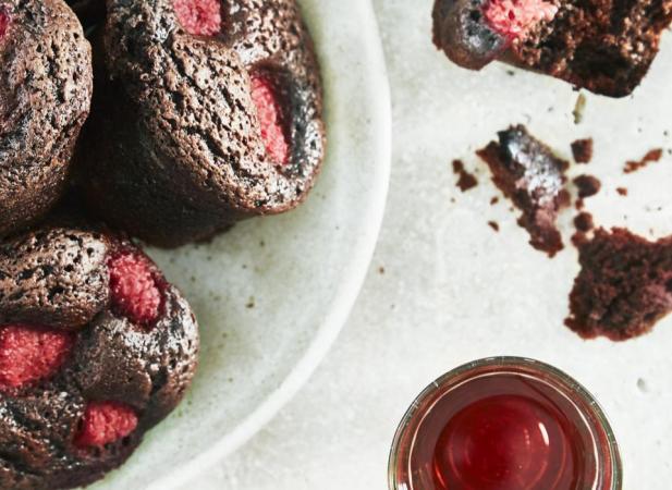 Muffins framboises chocolat noir Cake Factory