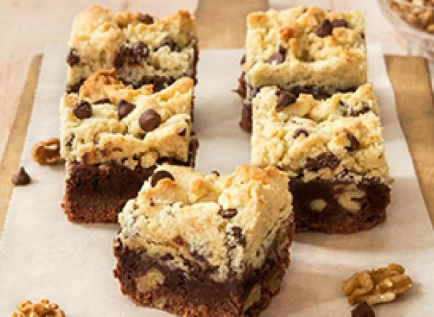 Brookies au chocolat, pépites et noix