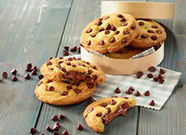 Cookies coeur de chocolat au lait et pépites de chocolat
