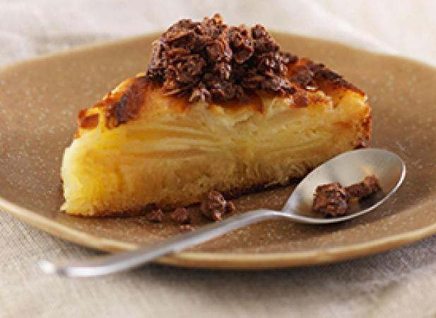 Gâteau invisible aux poires et croustillant caramel