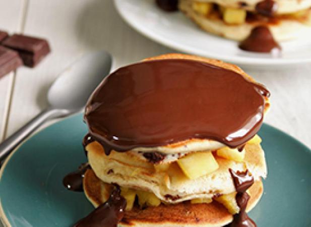 Millefeuilles de pancake ananas et chocolat Bio
