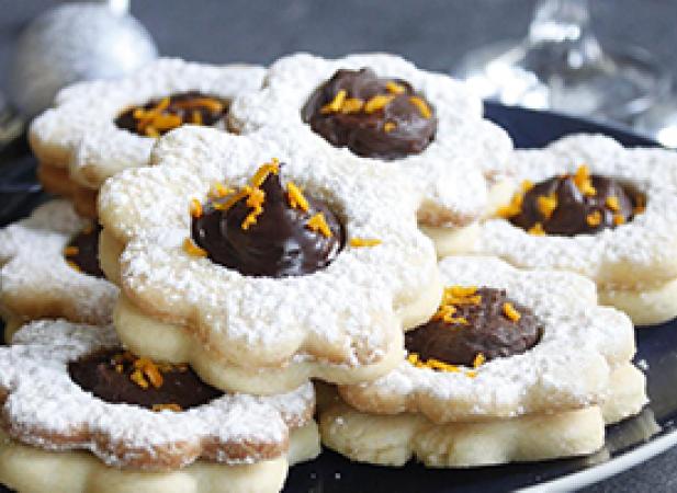 Sablé de Noël coeur chocolat orange