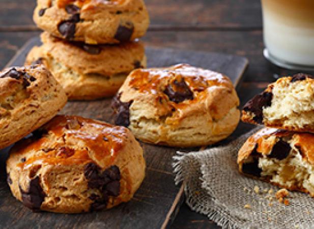 Scones aux pépites de chocolat corsé et gingembre