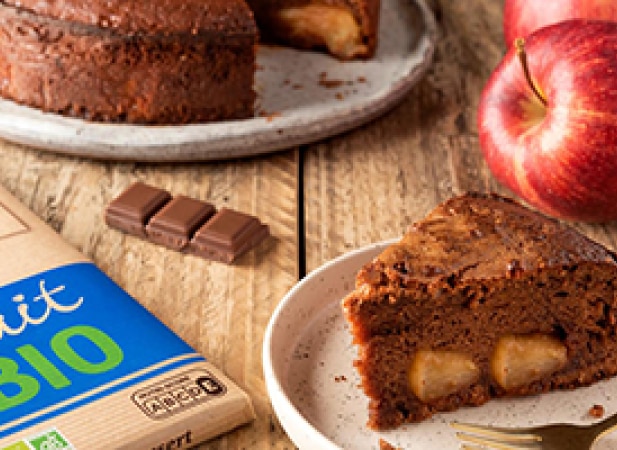 Gâteau au chocolat au Lait Bio et pommes